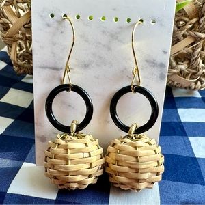 Wicker Ball Statement Earrings